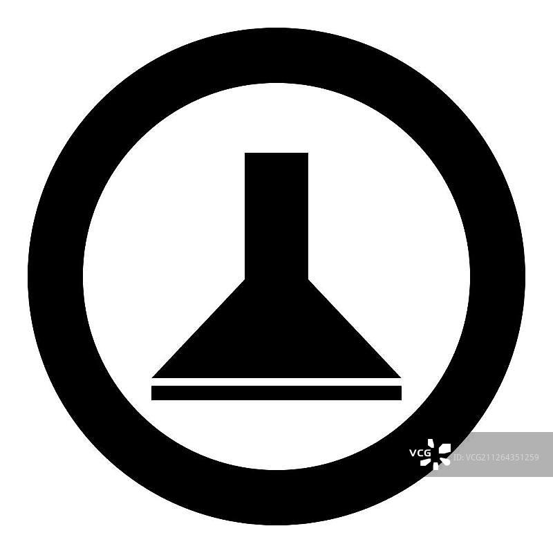 圆形或圆形矢量图中的黑色排气罩图标图片素材