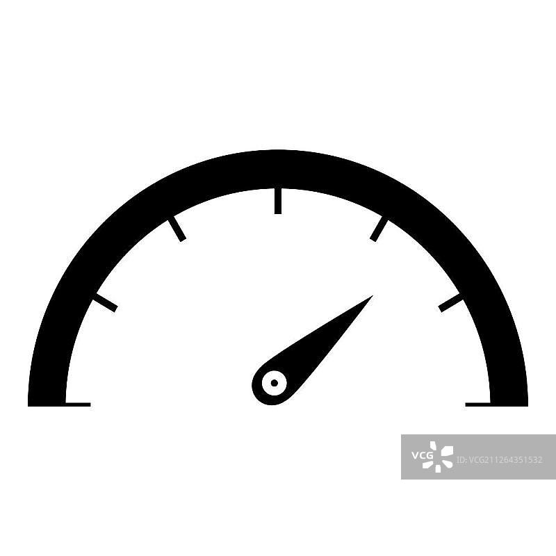 速度表，绿橙红色图标，黑色矢量插画，已隔离图片素材
