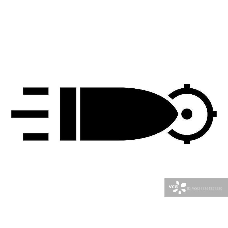 飞向目标的黑色子弹图标矢量图图片素材