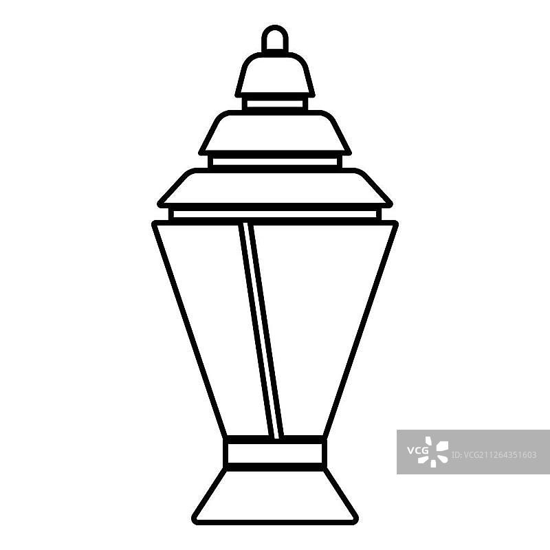 斋月节灯笼或法诺斯图标黑色矢量插图扁平风格轮廓图片素材
