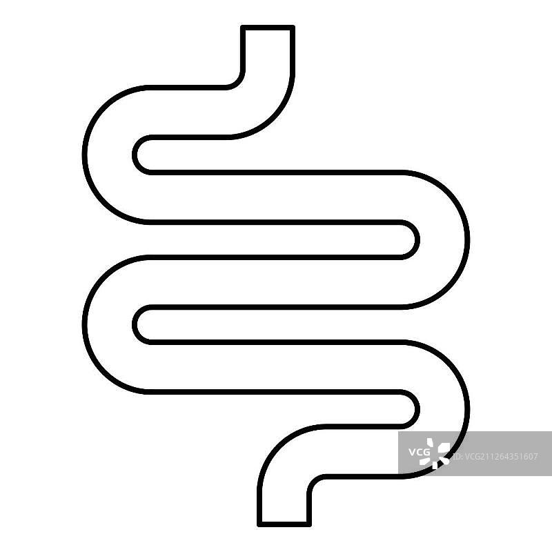 肠道图标黑色矢量插画扁平风格线稿图片素材