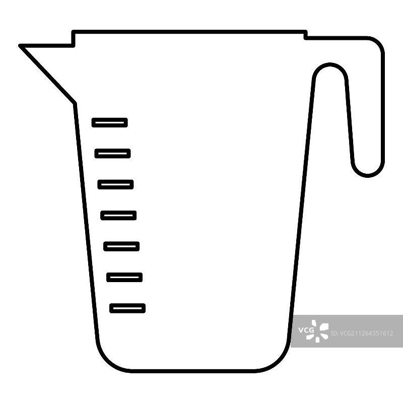 量杯图标黑色矢量扁平轮廓图图片素材