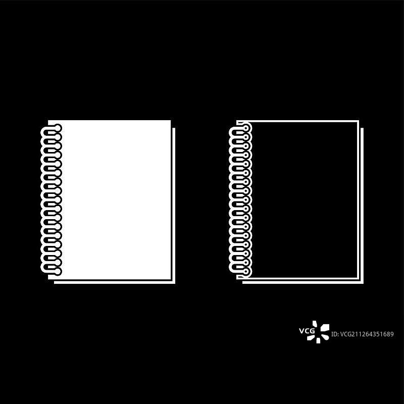 白色弹簧图标笔记本（扁平风格）图片素材