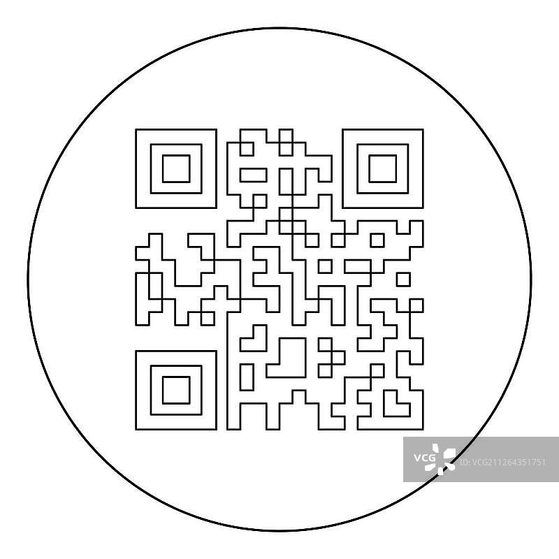 圆形二维码图标矢量图图片素材
