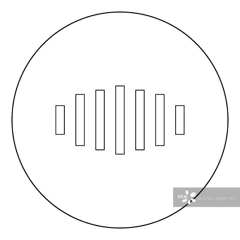 圆形数字信号黑色图标矢量插图（扁平风格）图片素材