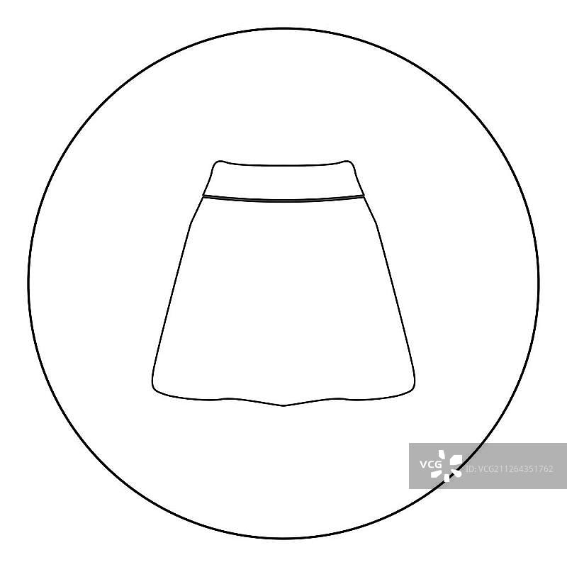 圆形黑色裙子图标矢量图图片素材