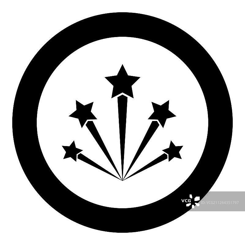 圆形黑色礼花图标矢量图图片素材