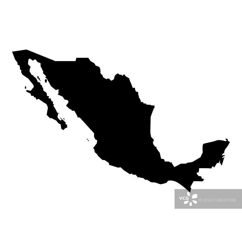 黑色墨西哥地图图标矢量图图片素材