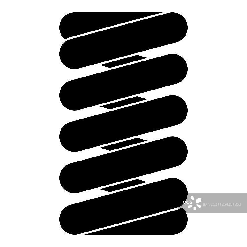 弹簧线圈图标黑色矢量插图扁平风格简约图像图片素材