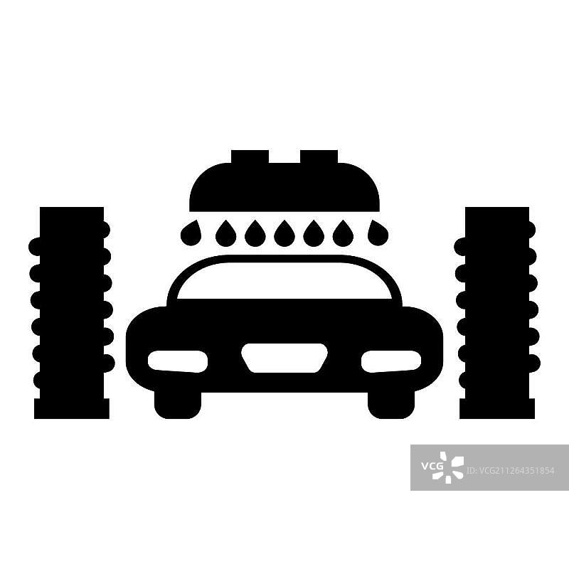 黑色汽车自动清洗图标图片素材