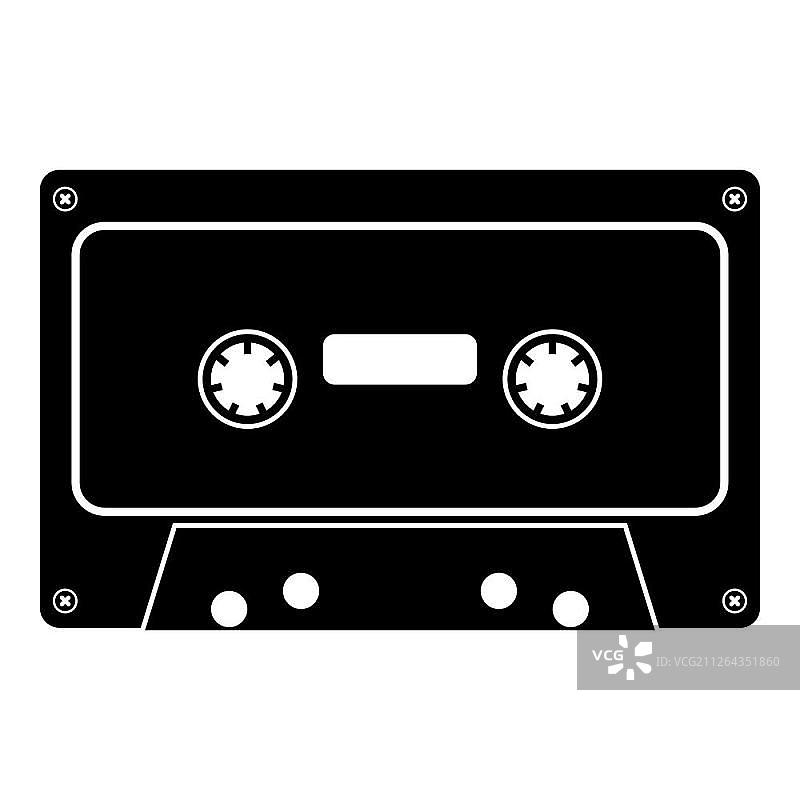 黑色复古录音带矢量图图片素材