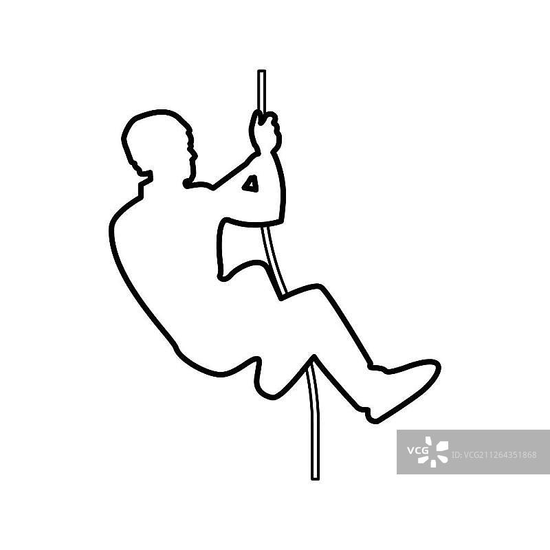 攀岩者图标黑色矢量图扁平风格简约图像图片素材