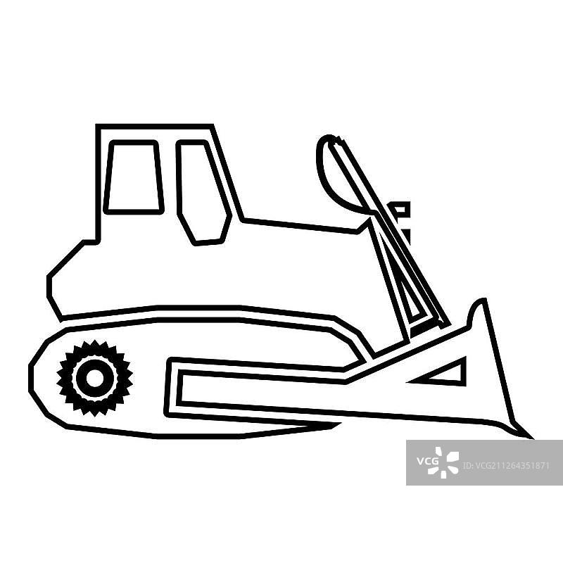 黑色推土机图标矢量图图片素材