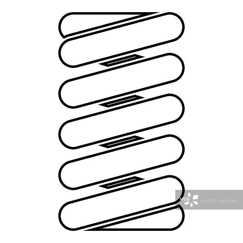 弹簧线圈图标黑色矢量插图扁平风格简约图像图片素材