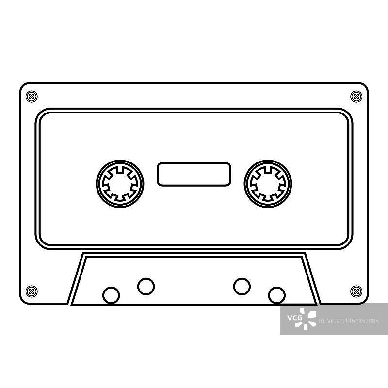 黑色复古录音带矢量图图片素材