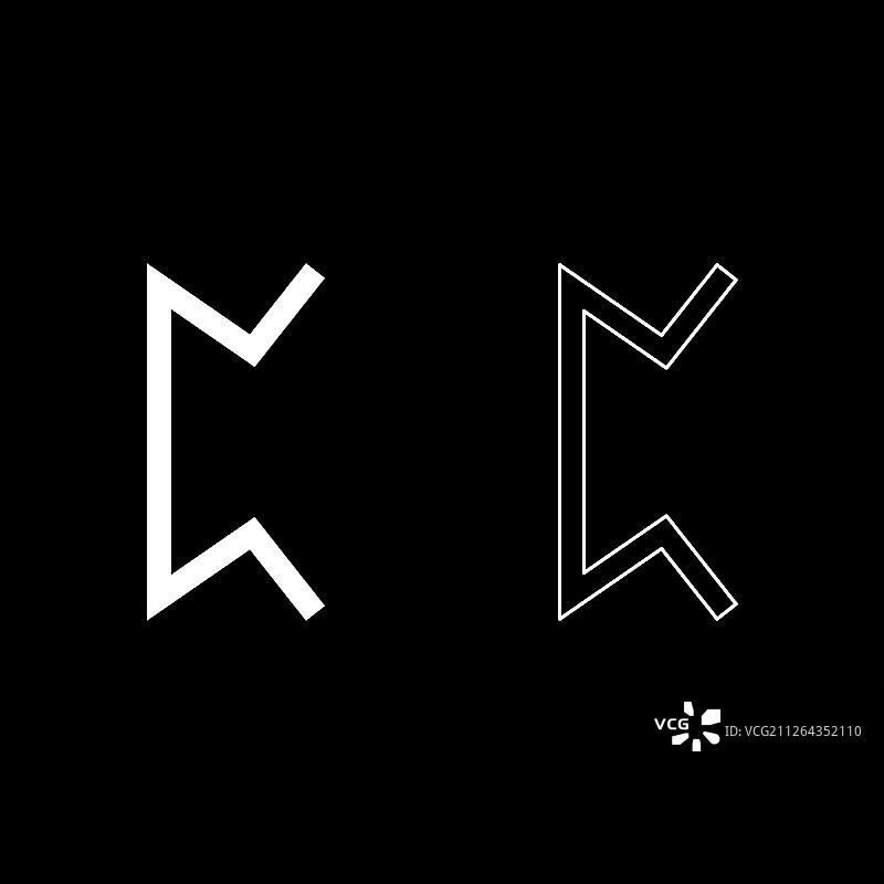 珀斯卢恩字母 pertho 梨 隐藏游戏符号图标集 白色 扁平轮廓 简图图片素材