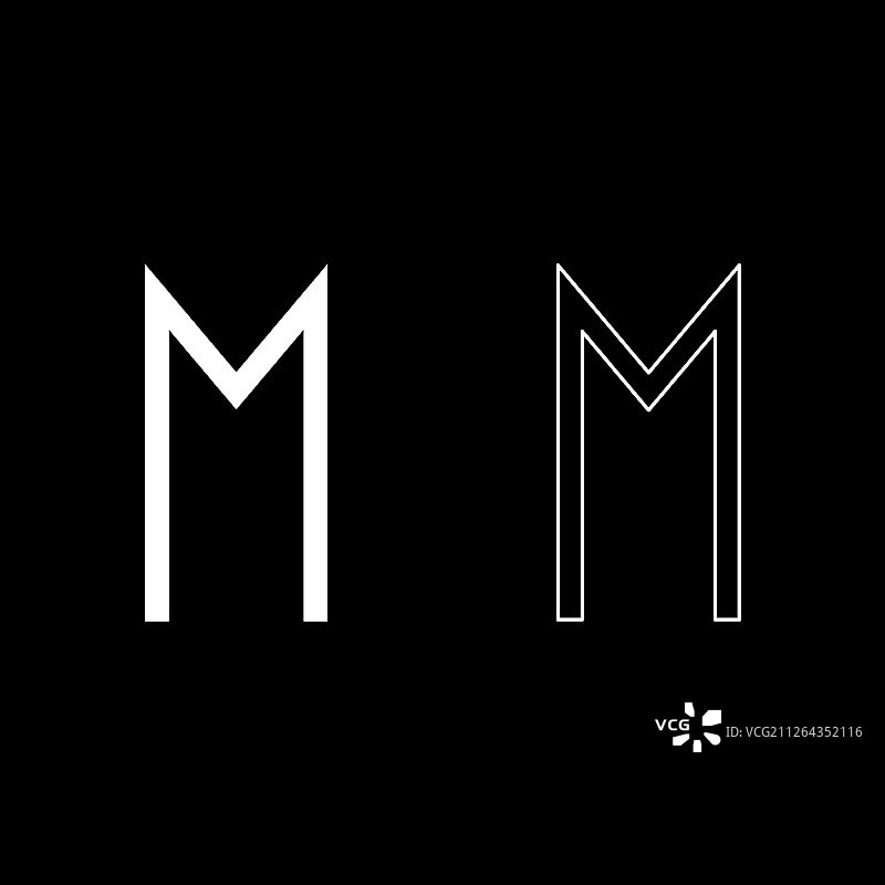 白色Ehwaz如尼文字马轮幸运符号图标集扁平轮廓风格简图图片素材