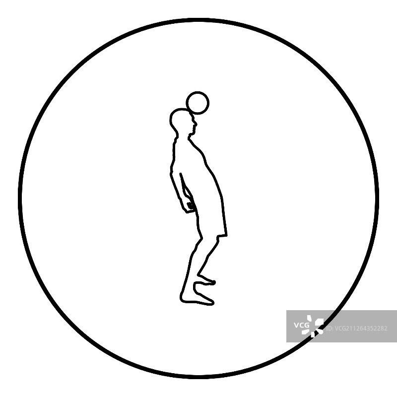 足球运动员头球剪影图标图片素材