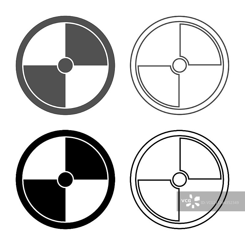 维京盾牌图标集合，灰黑色矢量轮廓扁平风格简约图图片素材