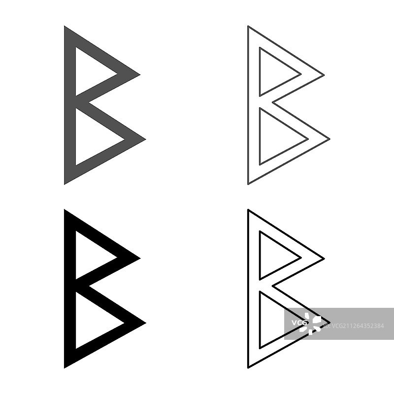 桦树符文图标矢量图（扁平简约风格）图片素材