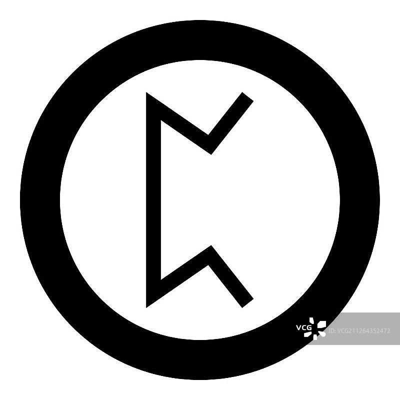 珀斯如尼字母符号圆形矢量图图片素材