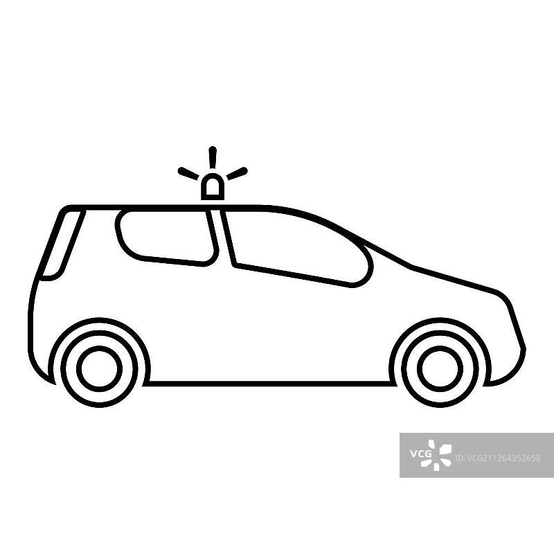 带警笛的安保警车矢量图图片素材