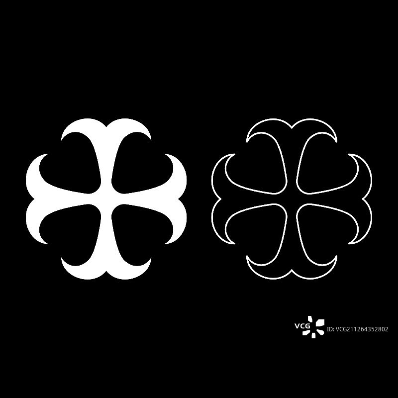 宗教十字架图标集扁平风格图片素材