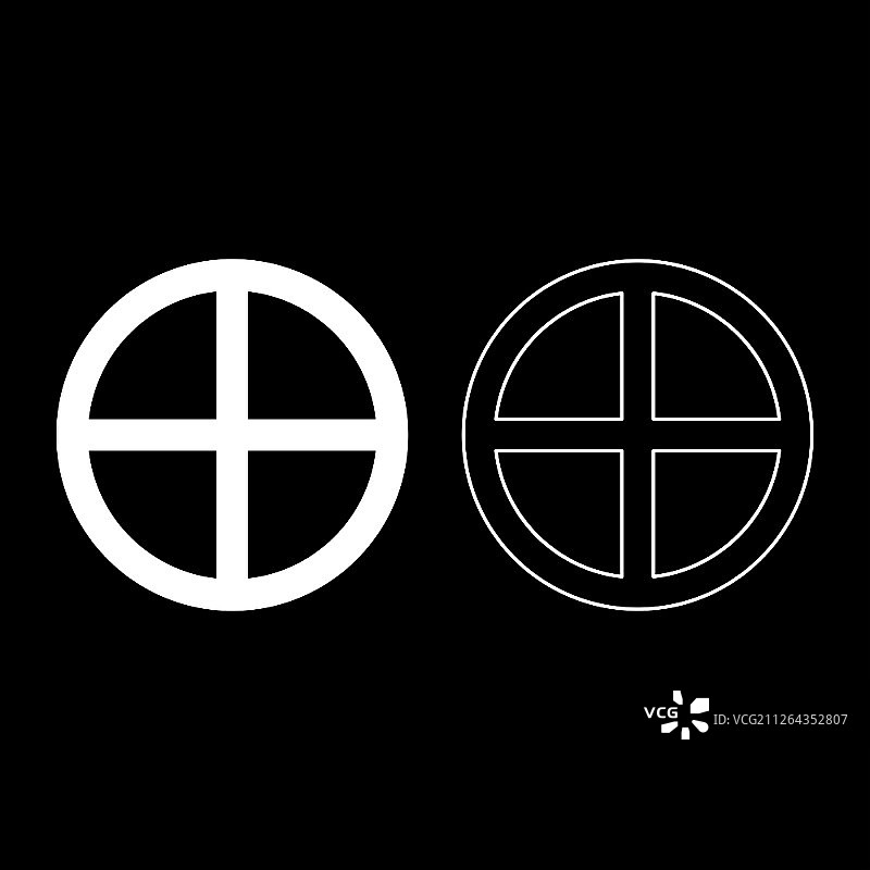 面包上的十字圆形，基督身体概念，宗教图标集中的无限标志，白色矢量插图，扁平风格，简单图像图片素材