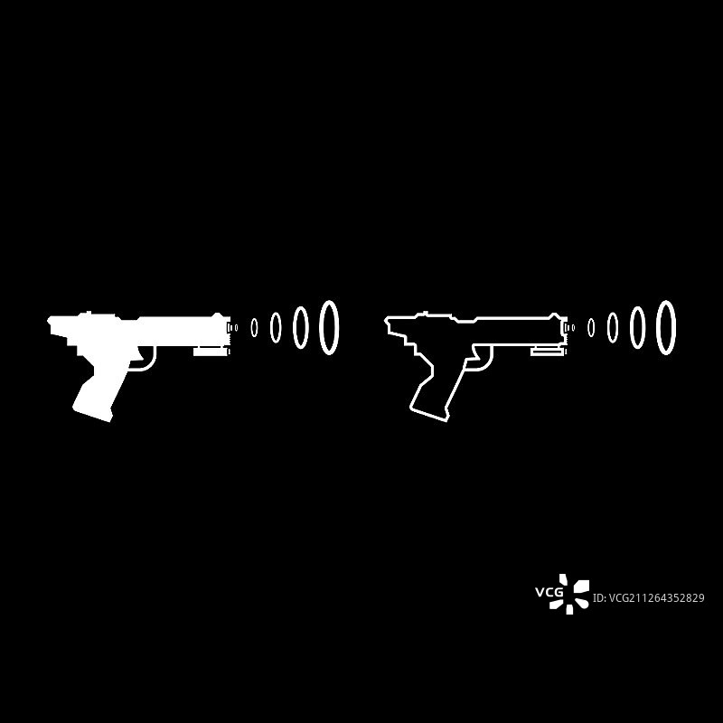 儿童玩具太空枪射击图标矢量图图片素材