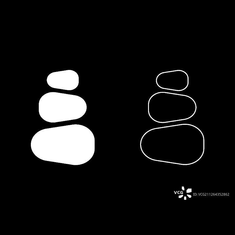 堆叠的石头，禅意石塔，水疗石堆叠图标图片素材