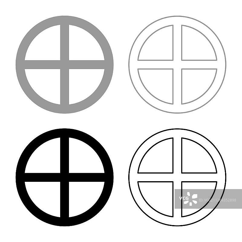 面包上的十字圆形，基督身体无限符号宗教图标矢量图图片素材