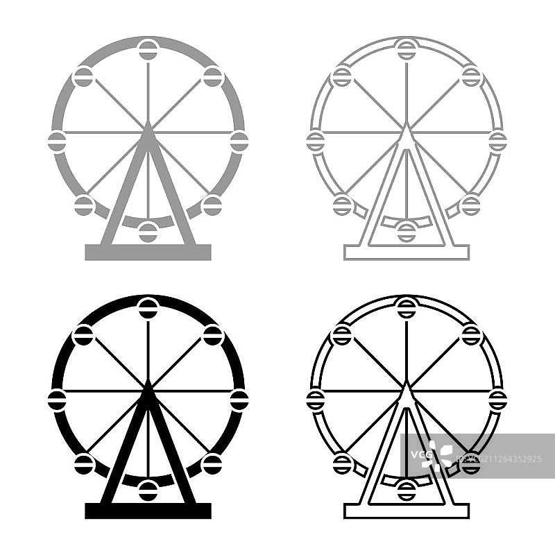 游乐园摩天轮游乐设施图标图片素材
