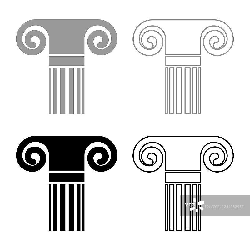 古典风格柱子：古代建筑元素矢量图图片素材