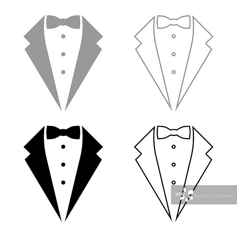 服务理念：晚礼服领结与服务生图标图片素材