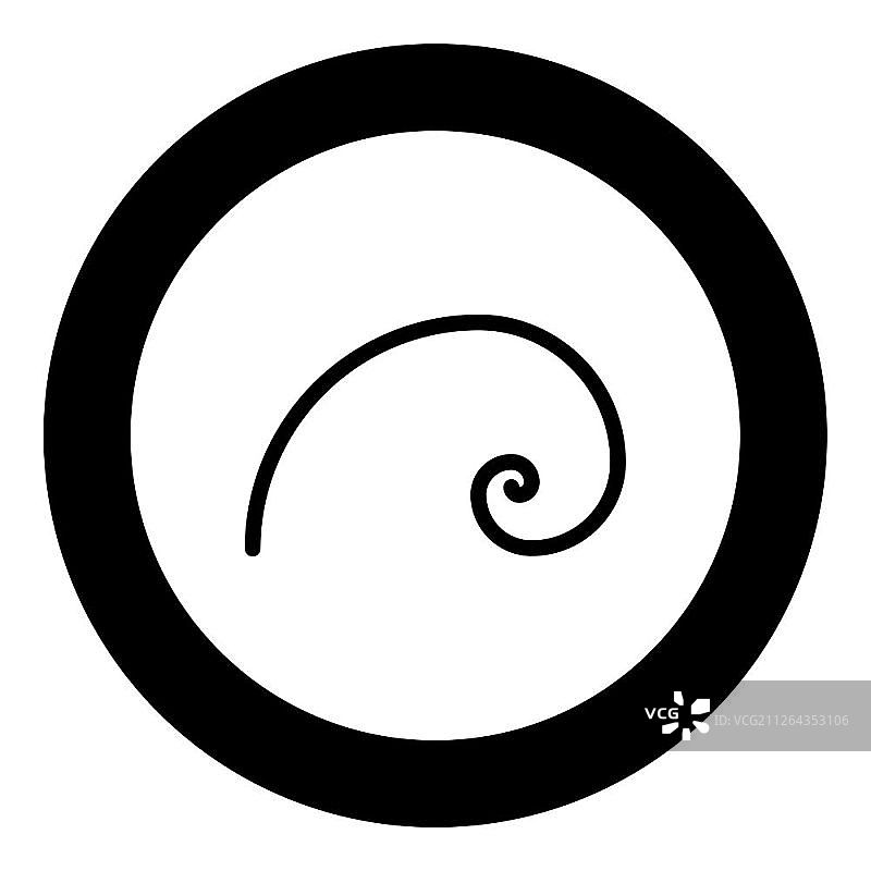 圆形黑色黄金螺旋比例斐波那契图标矢量扁平风格插画图片素材