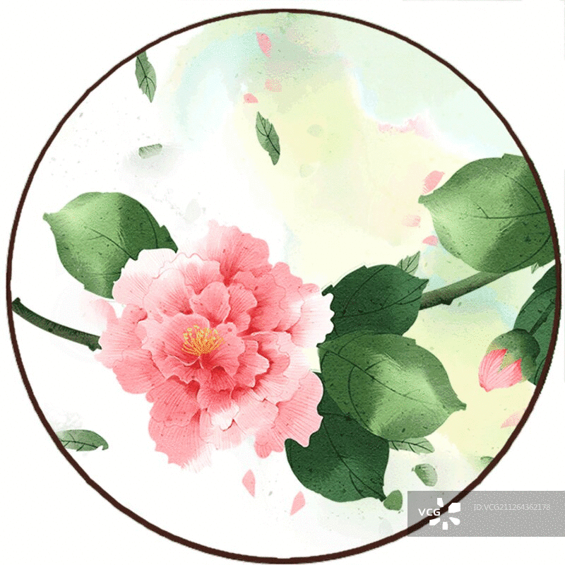 中国风水彩植物花卉插画图片素材