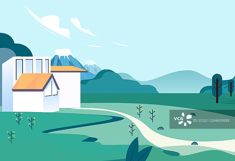 卡通手绘旅行主题酒店民宿住宿广告海报插画图片素材