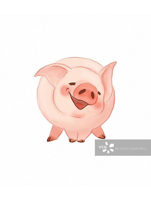 猪年可爱的小猪插图手绘图片素材