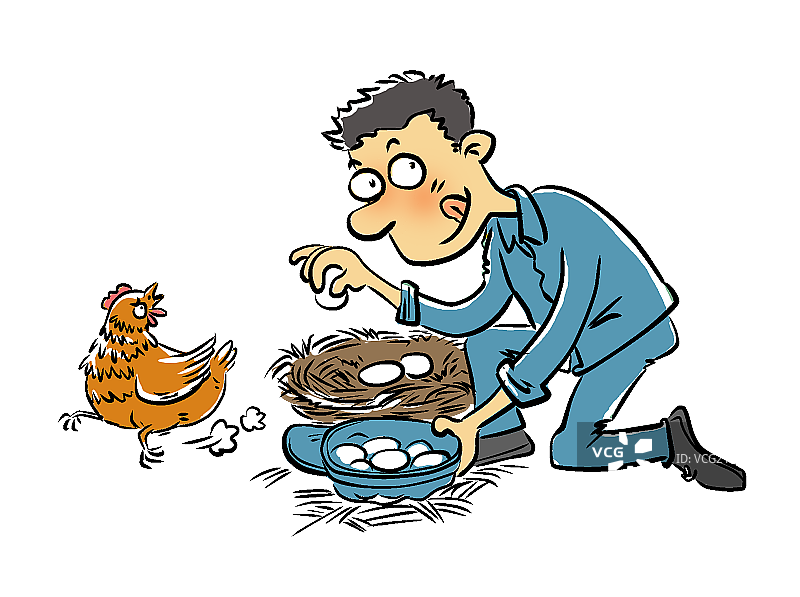 偷鸡蛋的男人图片素材