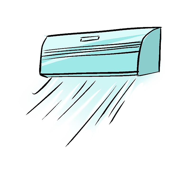 一部吹着风的空调图片素材