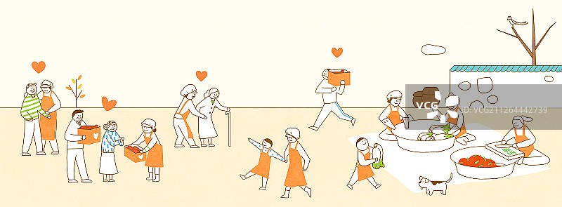 分享爱心协会概念插画002图片素材