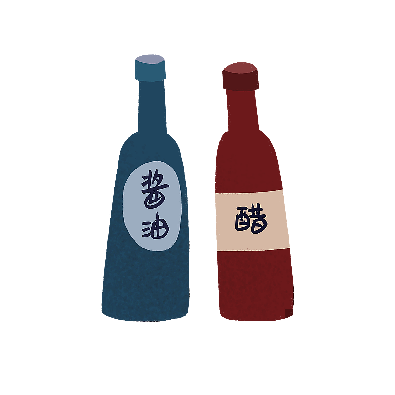 酱油醋瓶子扁平风图片素材