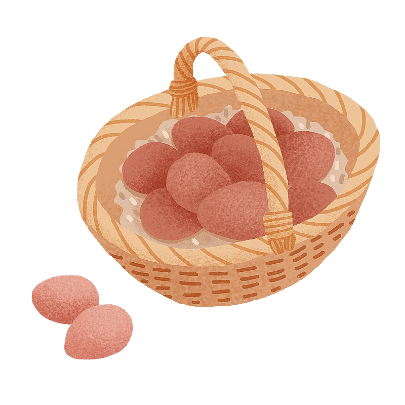 一篮子鸡蛋扁平风图片素材