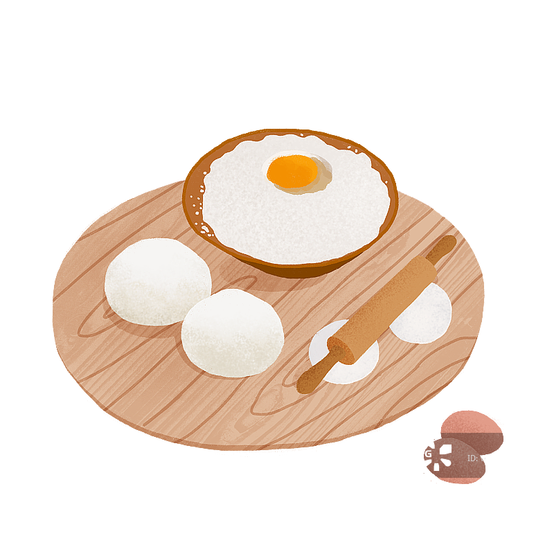 年俗腊月二十八把面发扁平风图片素材