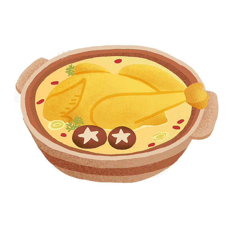 一碗鸡汤扁平风图片素材