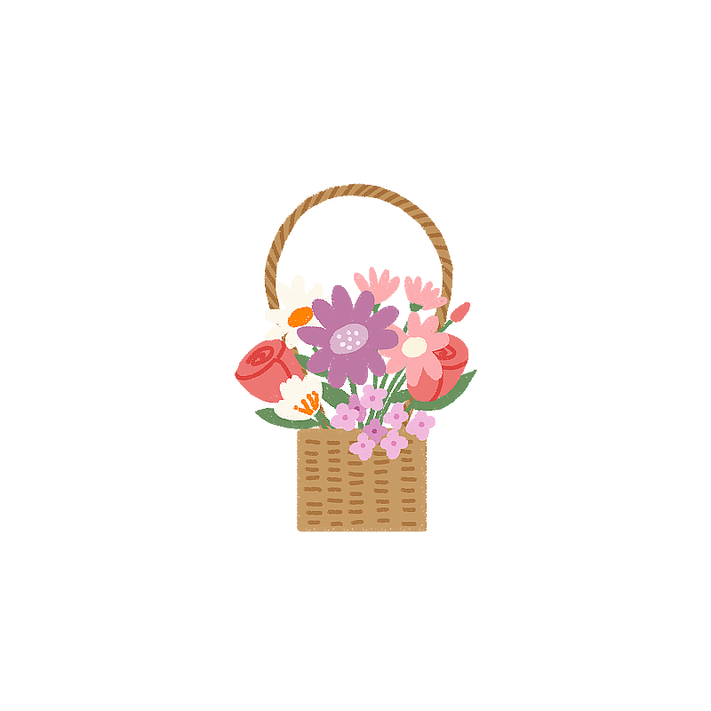 一束鲜花扁平风图片素材