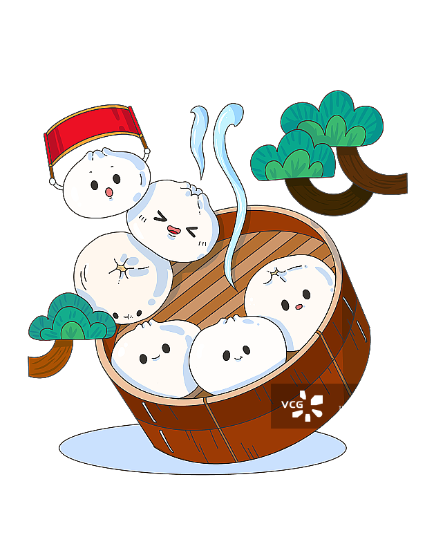 蒸糕年俗插画元素图片素材
