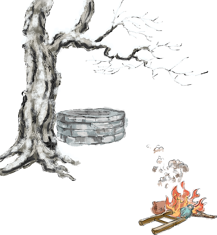 古代焚烧垃圾图片素材