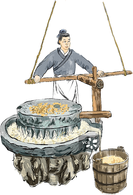 古代磨豆腐图片素材