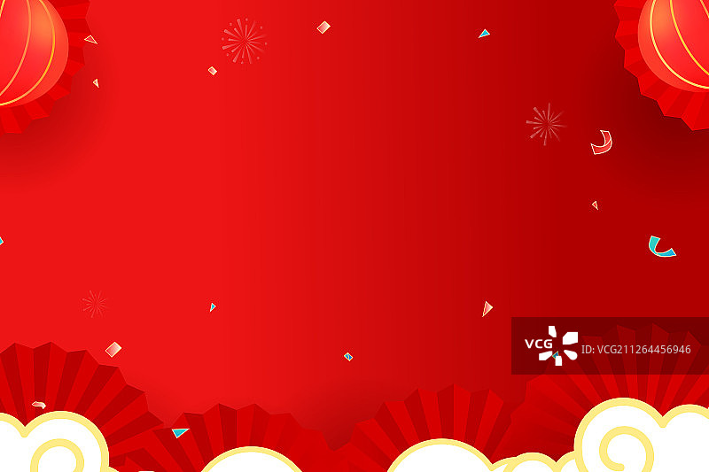 卡通新年元旦庆祝中国风背景矢量插画图片素材